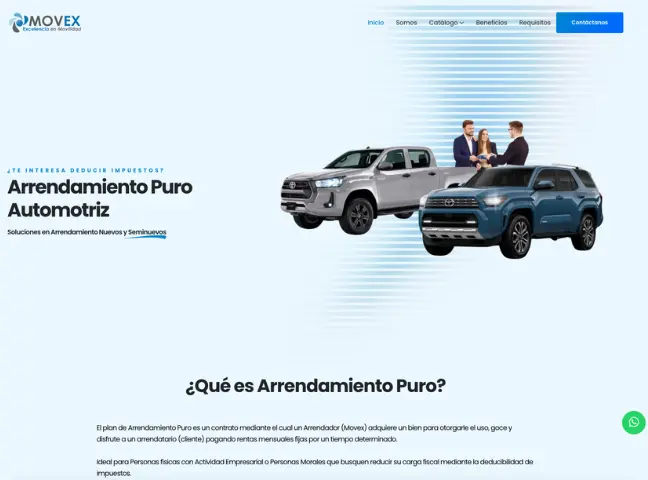 Página web MOVEX desarrollada por Top Web